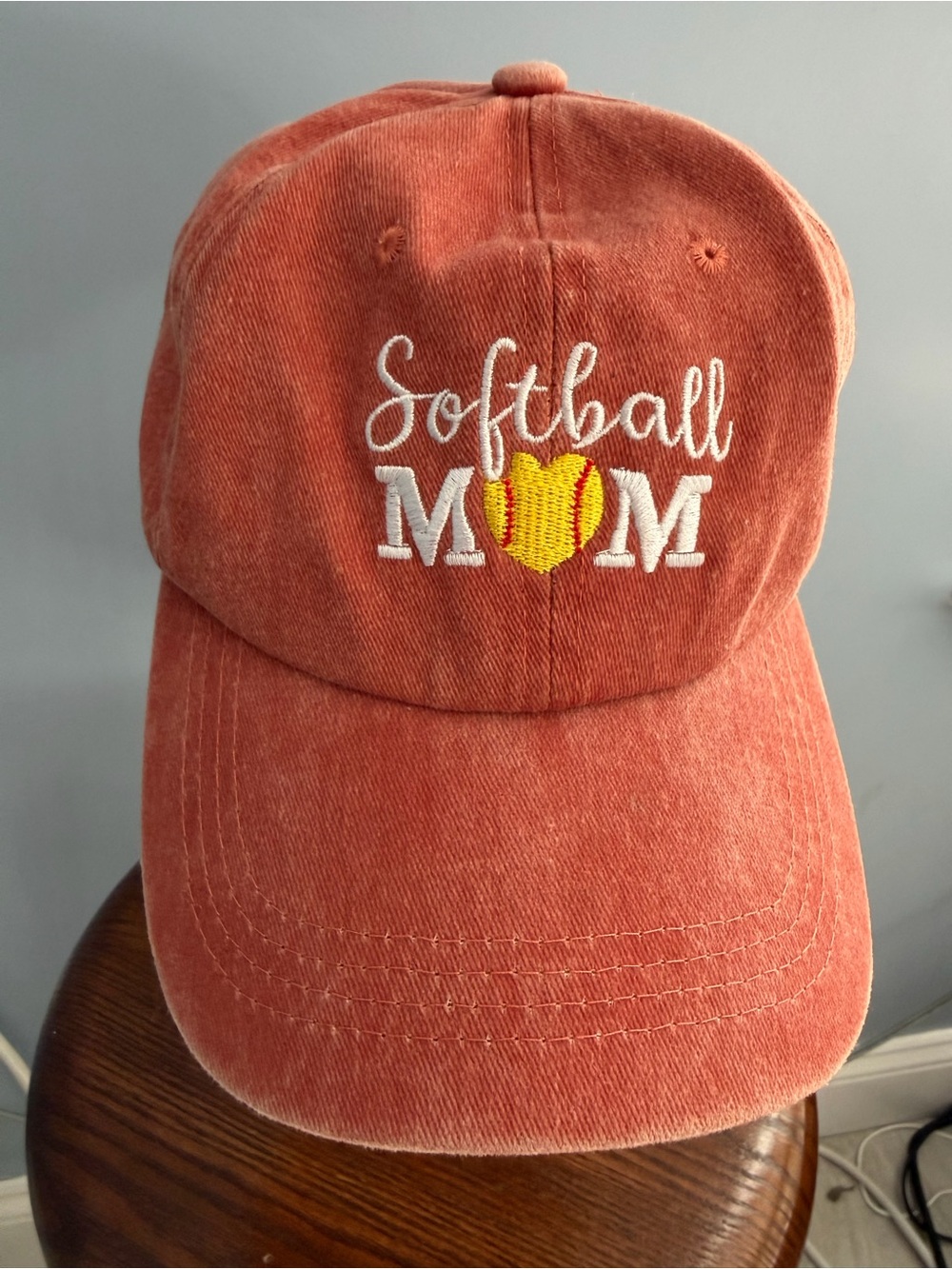 Softball Mom Baseball Cap - Coral